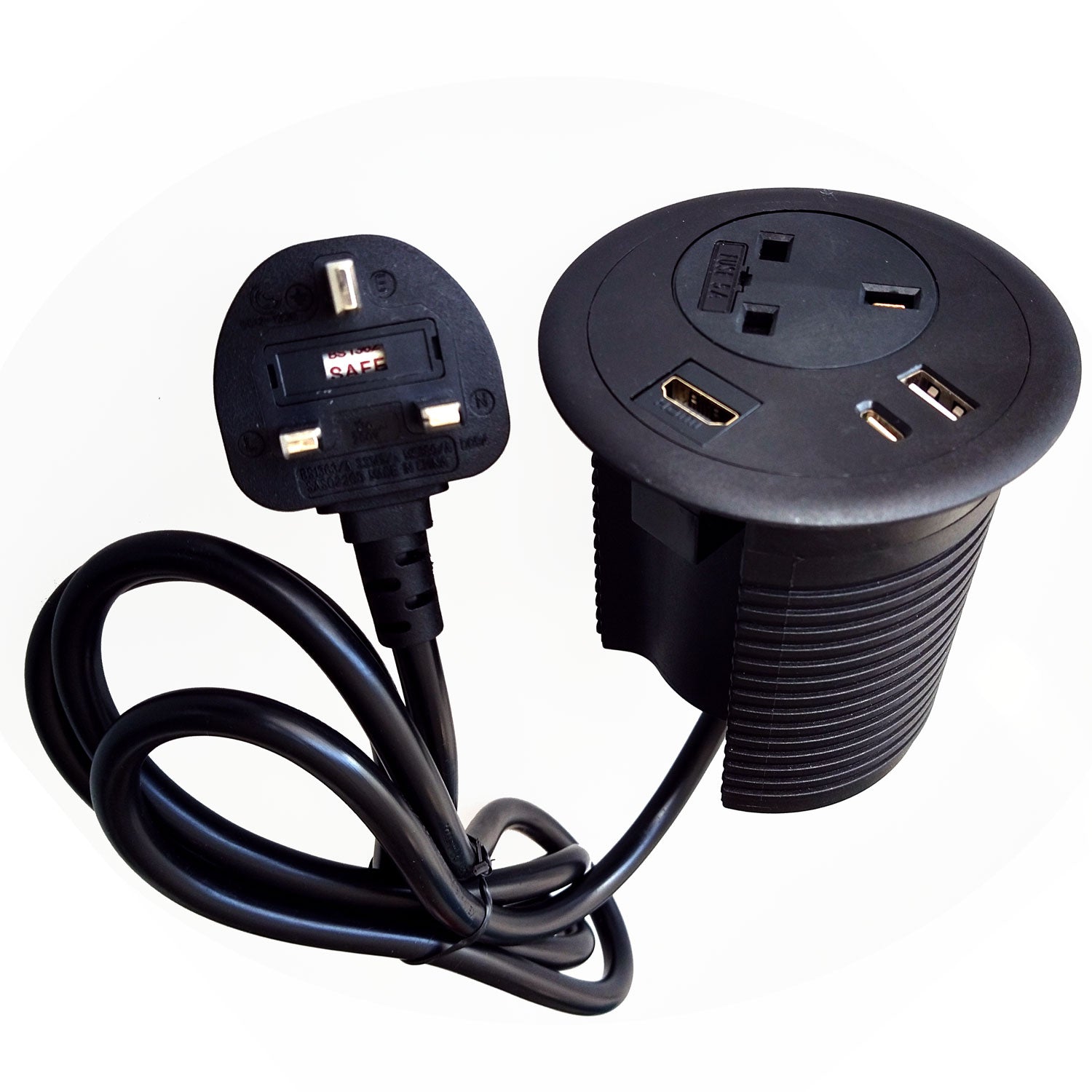ninja desktop multi-outlet power socket in black