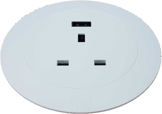NINJA Desktop Power Outlet with single USB Smart-Charge - white