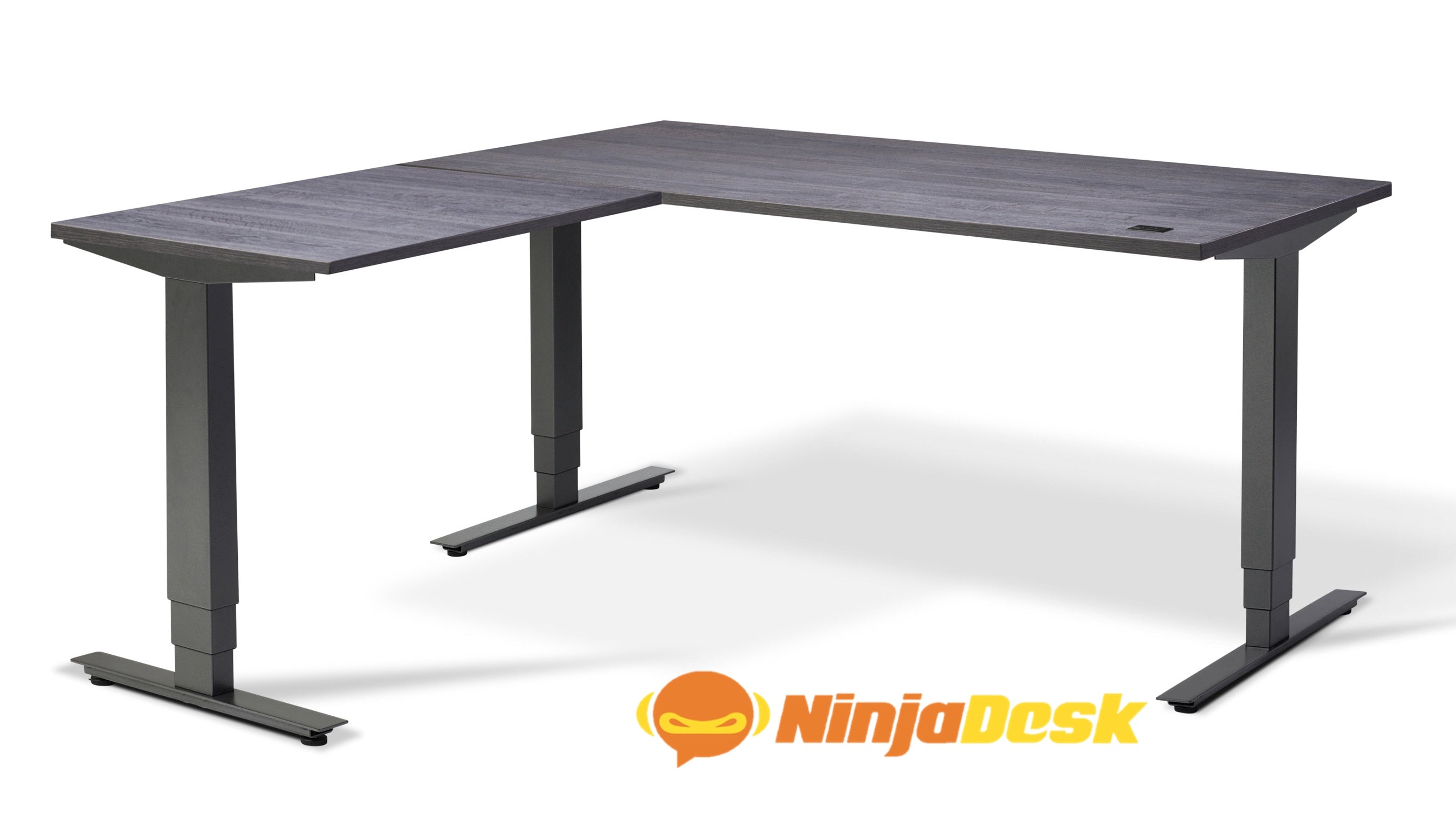 ninja conqueror height adjustable standing corner gaming desk