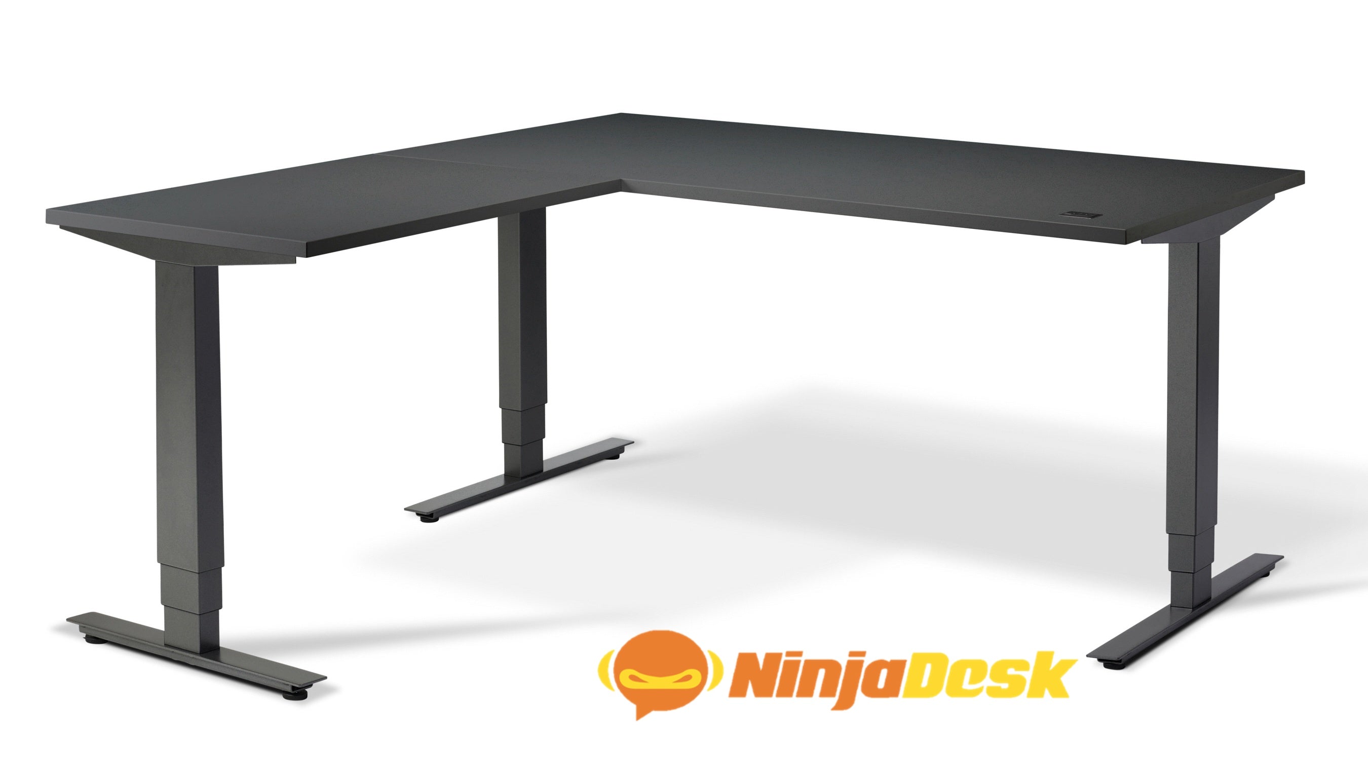 ninja conqueror height adjustable standing corner gaming desk