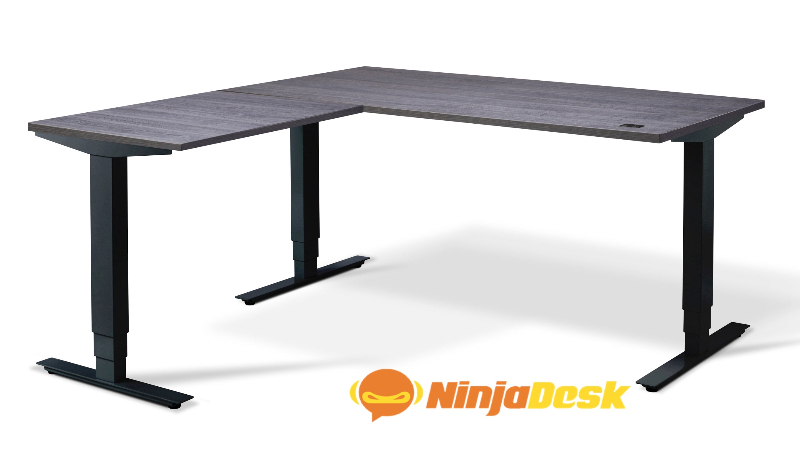 ninja conqueror height adjustable standing corner gaming desk