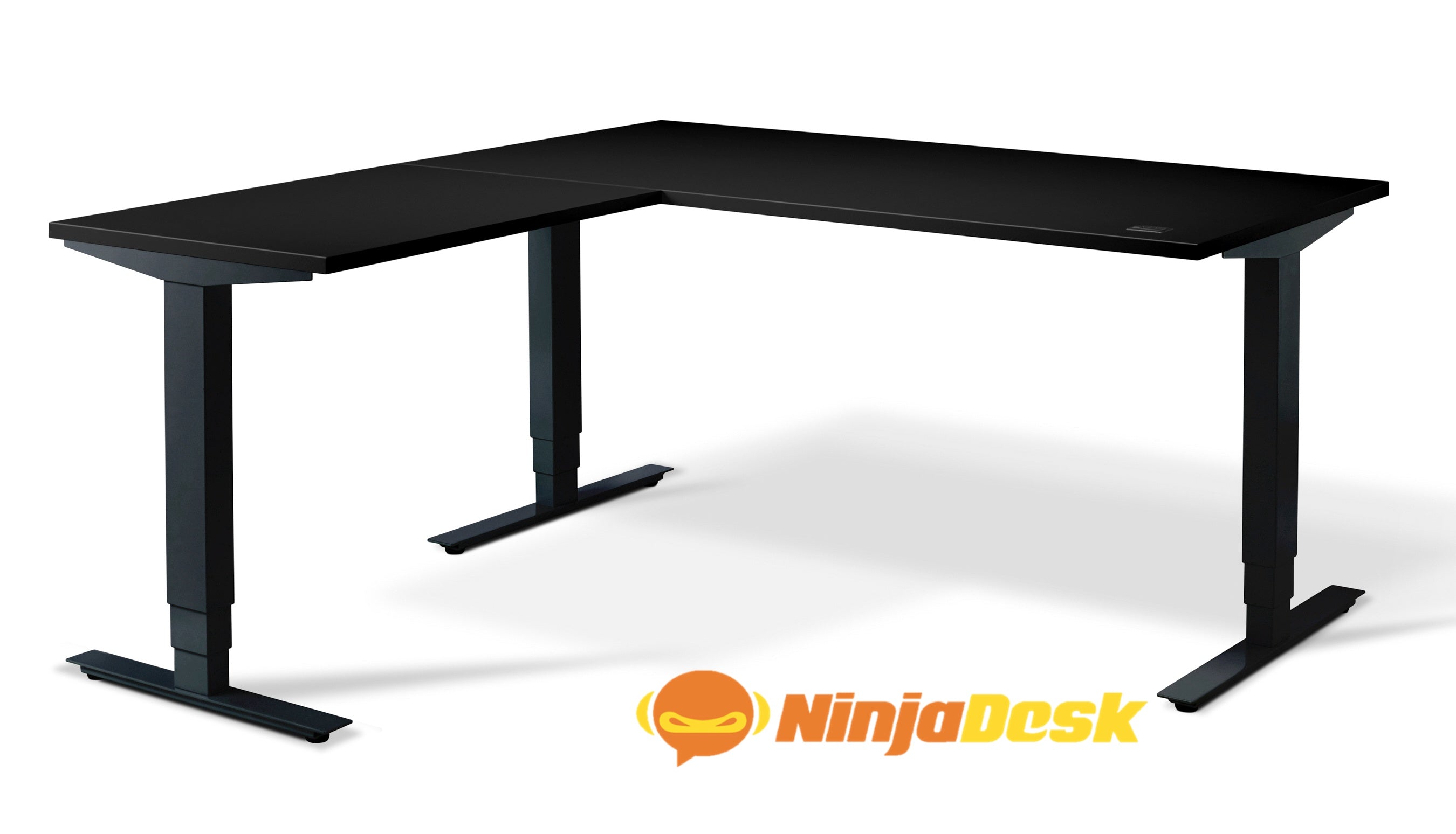 ninja conqueror height adjustable standing corner gaming desk