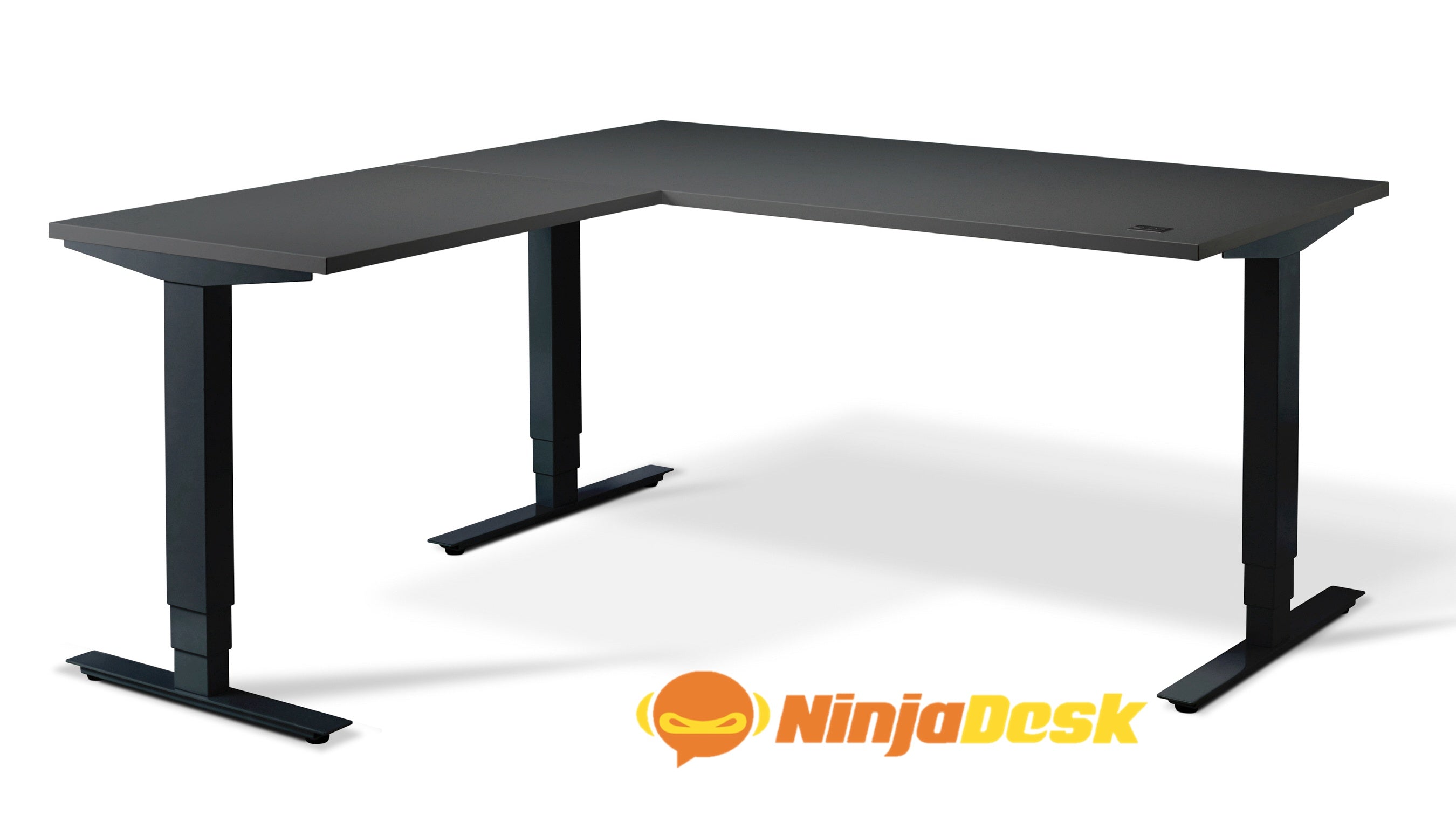 ninja conqueror height adjustable standing corner gaming desk