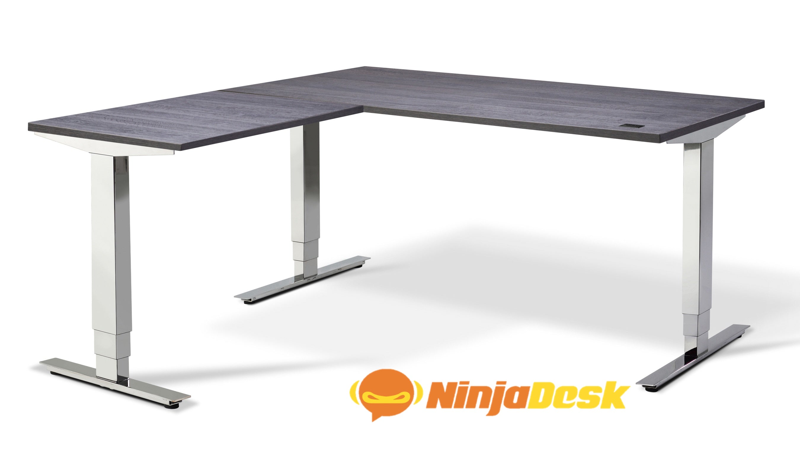 ninja conqueror height adjustable standing corner gaming desk
