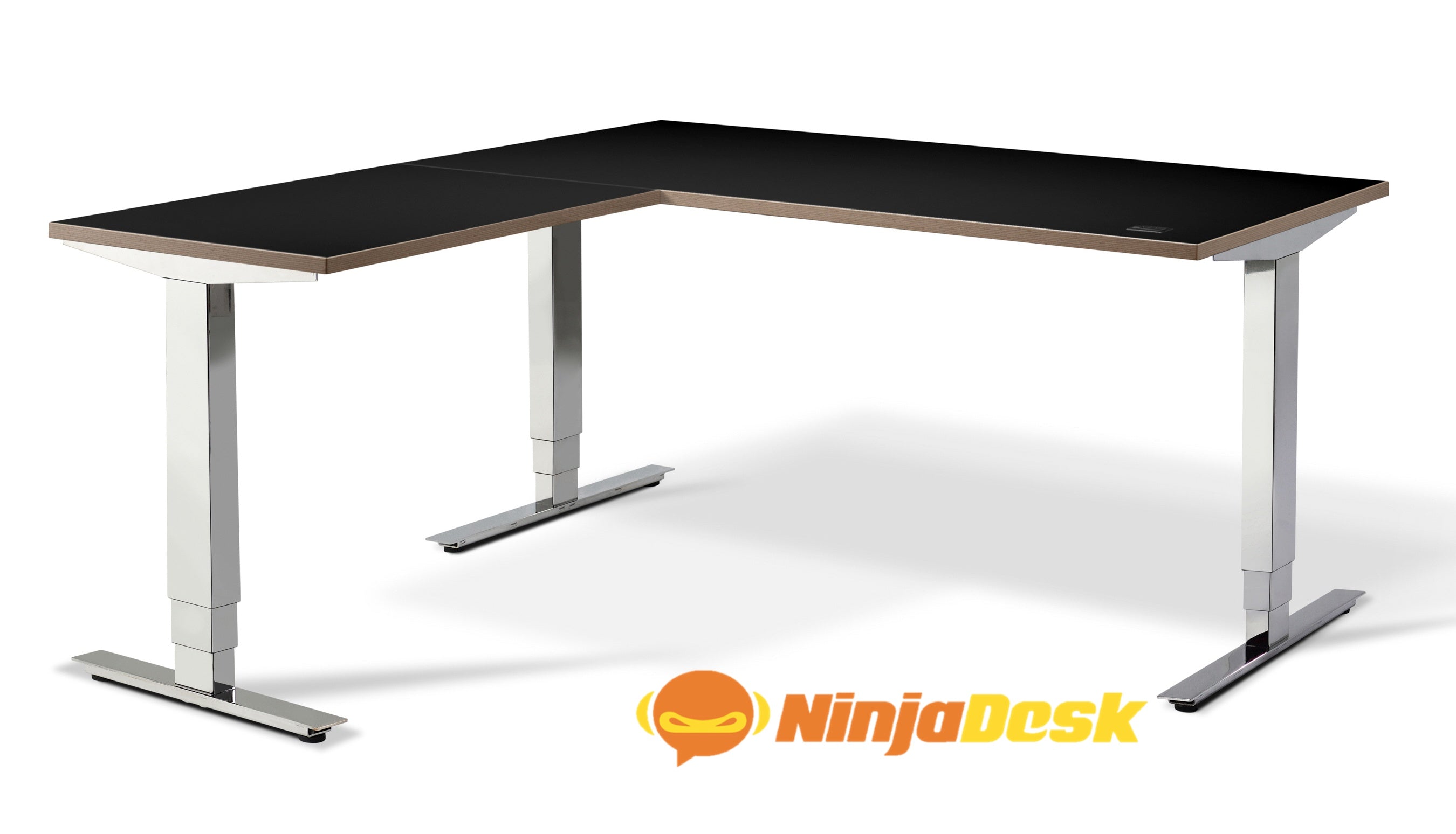 ninja conqueror height adjustable standing corner gaming desk