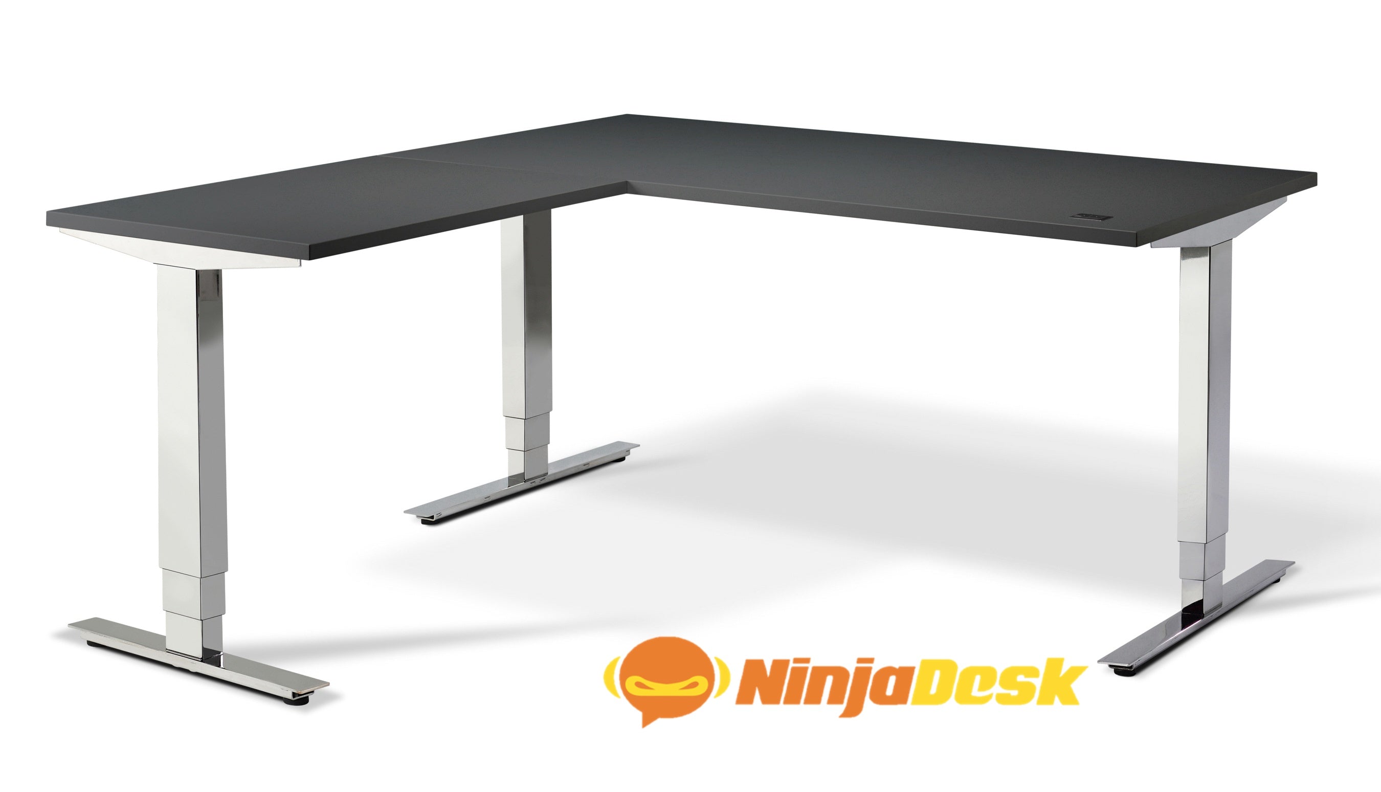 ninja conqueror height adjustable standing corner gaming desk