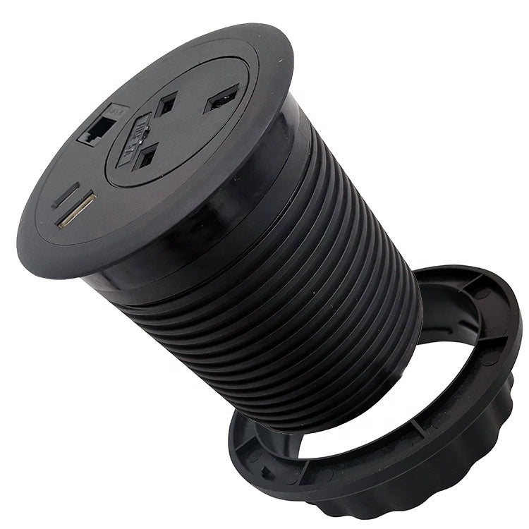 ninja desktop multi-outlet power socket in black