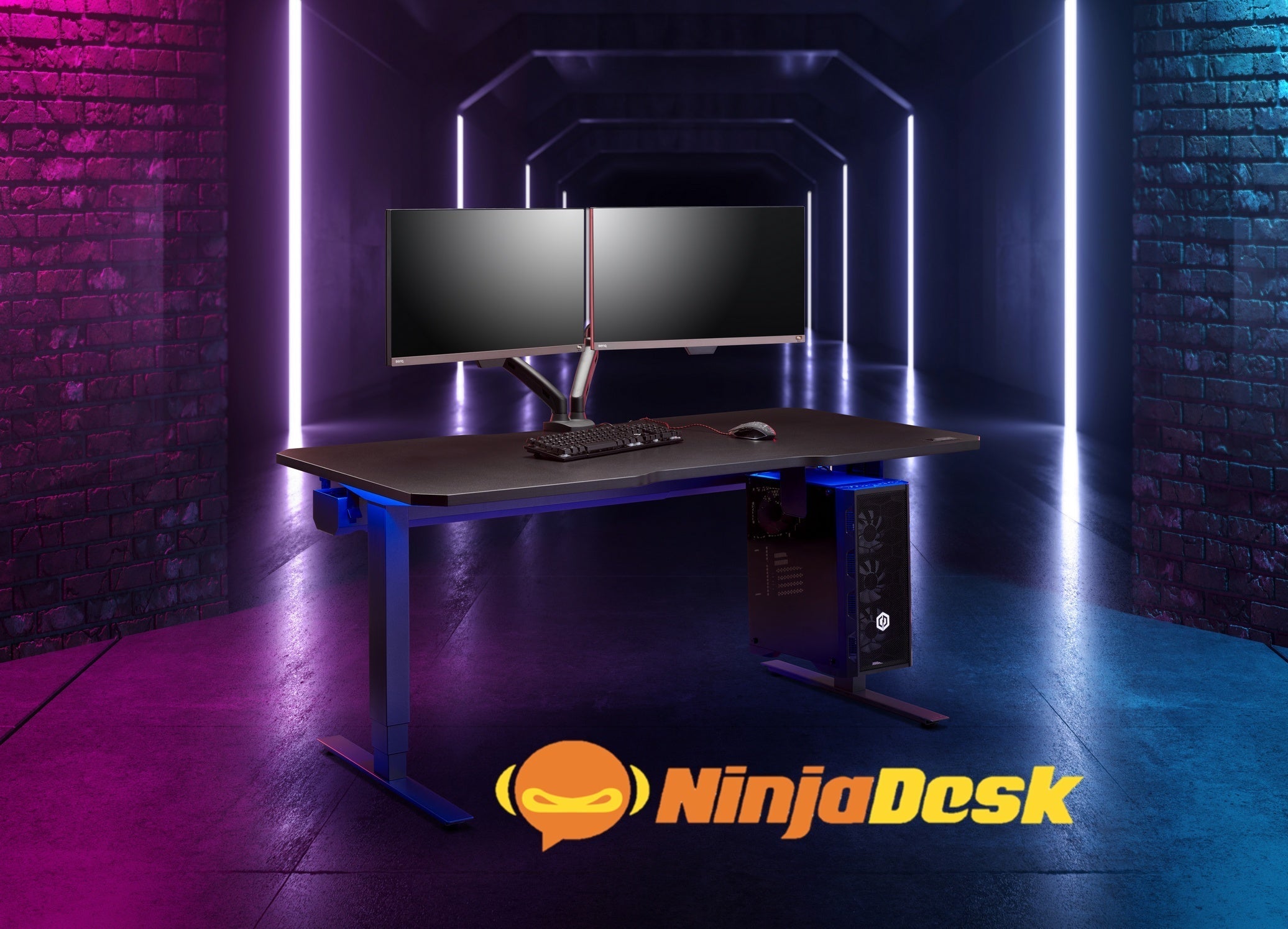 ninja professional height adjustable standing gaming desk
