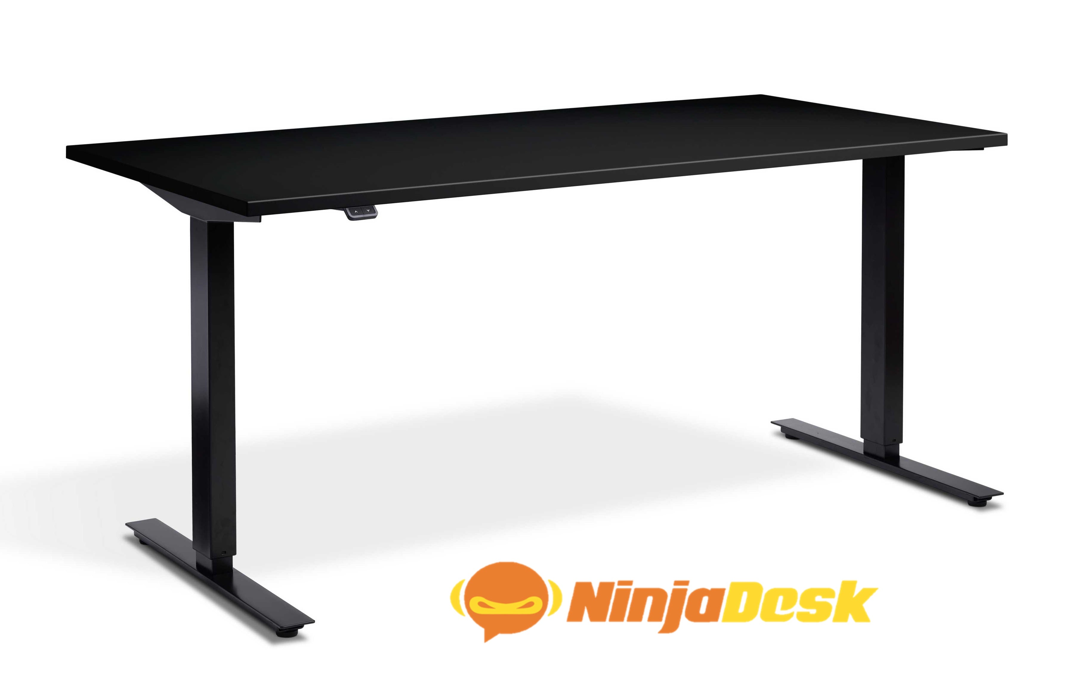 ninja championship height adjustable standing gaming desk in black
